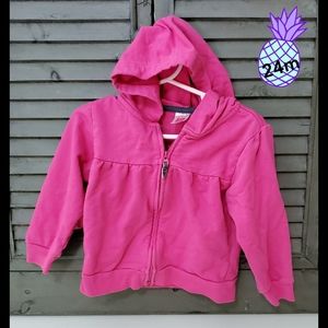 carter's 24m hot pink lightweight  zipped hoodie